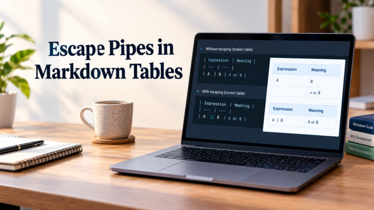 Escape Pipes in Markdown Tables