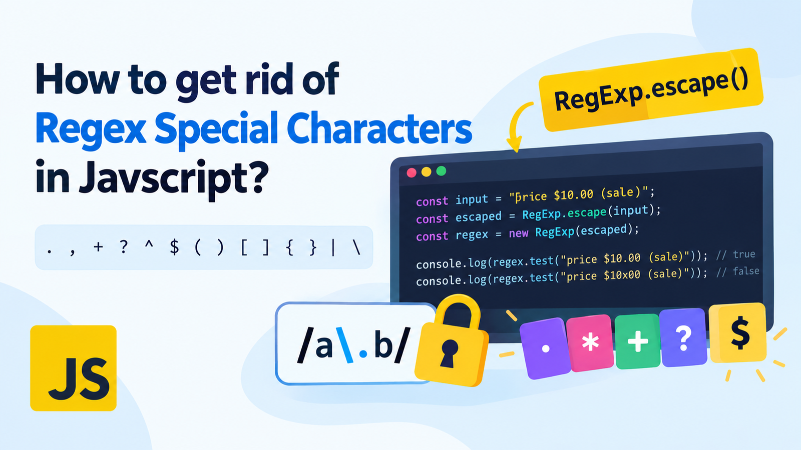 How to get rid of Regex Special Characters in Javscript?