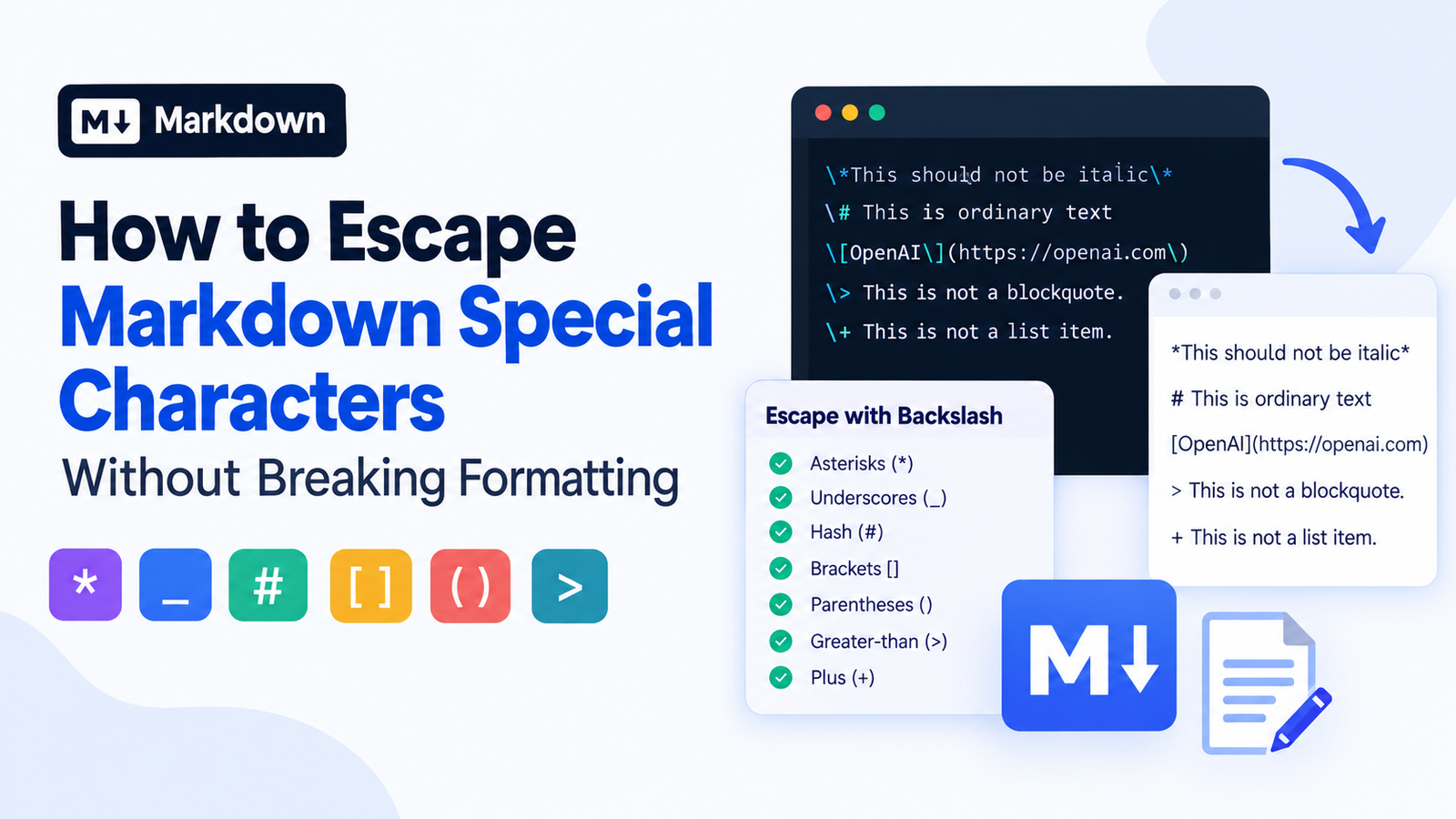 Markdown Special Character Escapes How to Avoid Them!