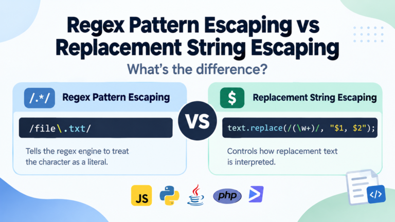 Regex Pattern Escaping vs Replacement String Escaping: What's the difference?